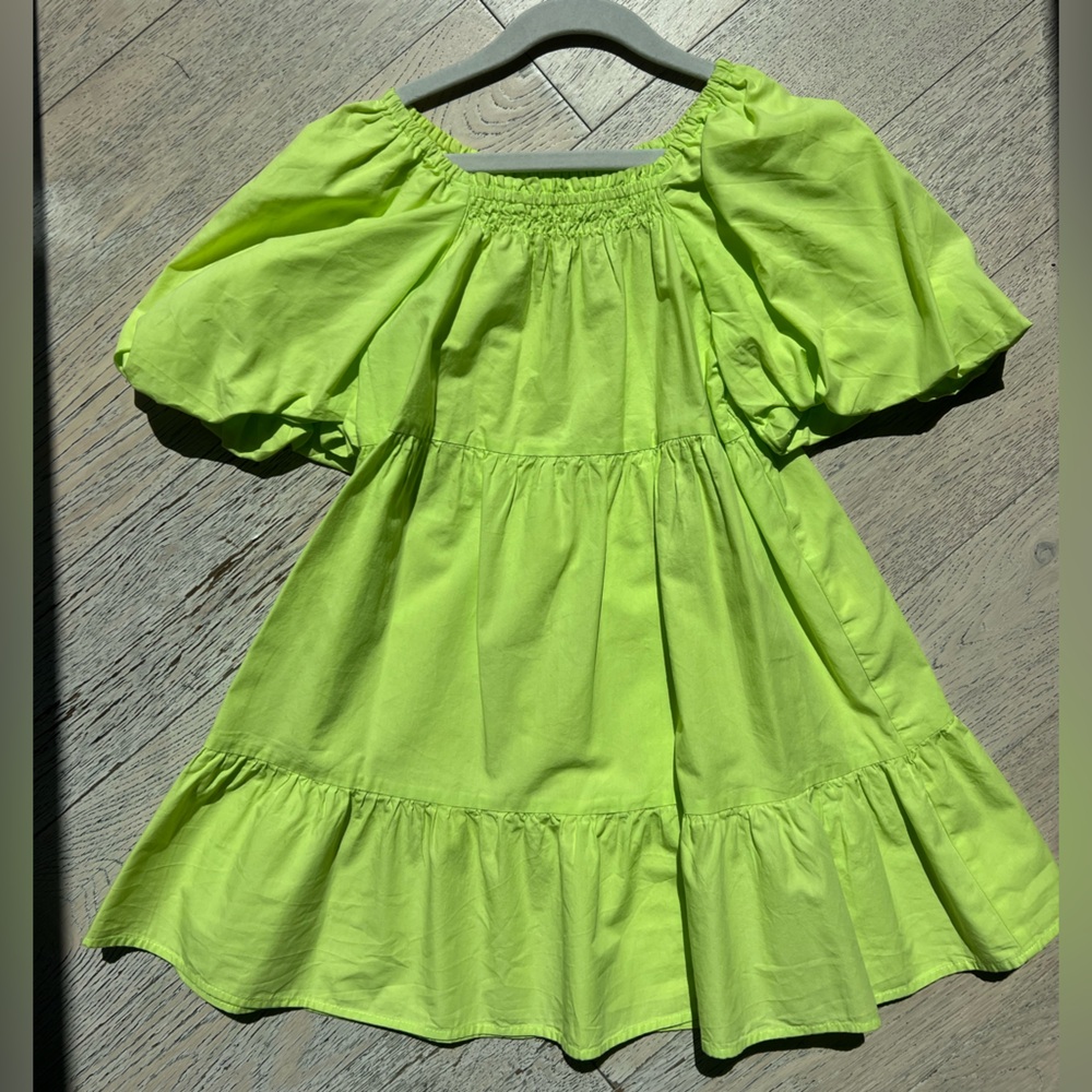 ZARA GIRLS NEON GREEN SUMMER DRESS SIZE 7 GREAT CONDITION!